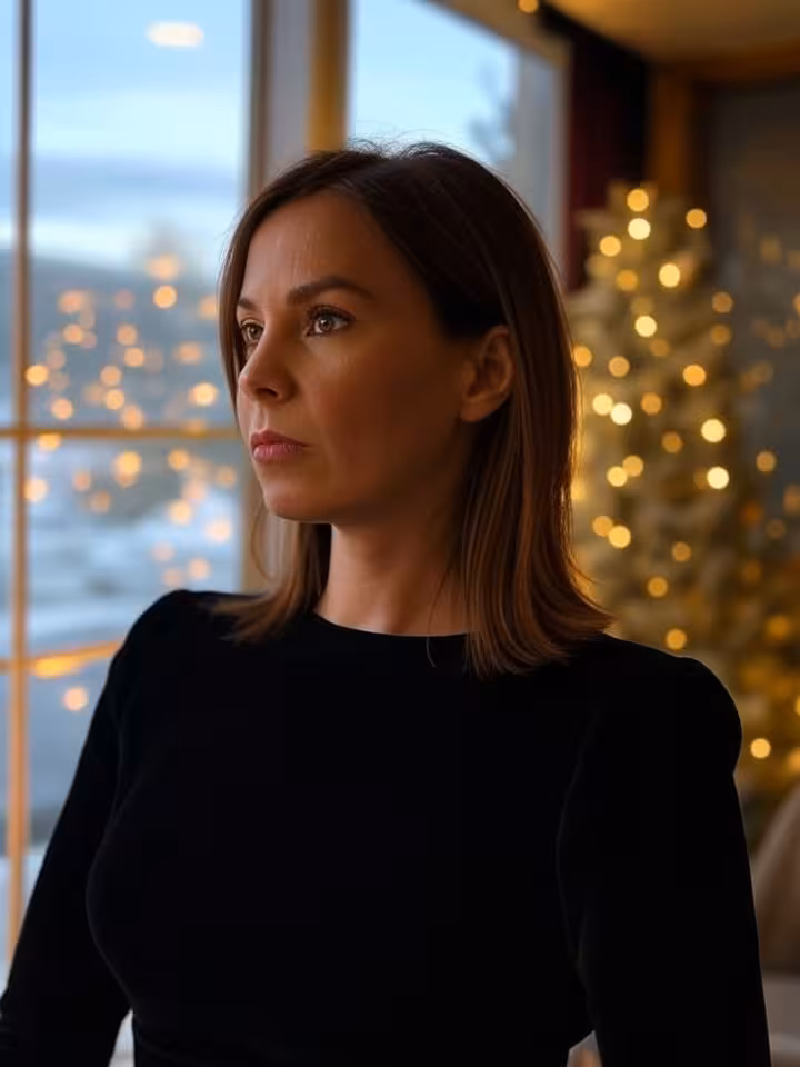 Vrouw die nadenkt over feestdagenplanning en relaties