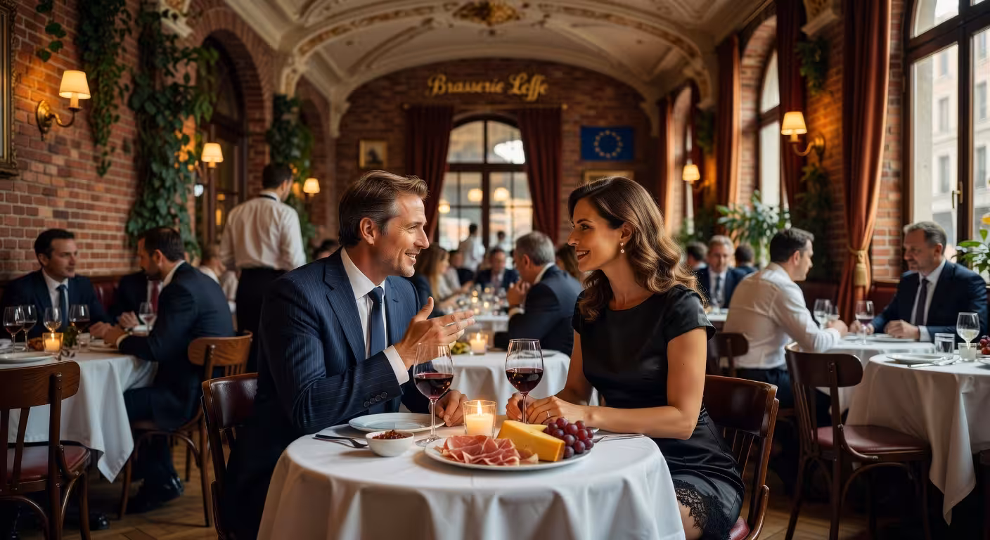 Sugar dating afspraak in een chique brasserie in Brussel