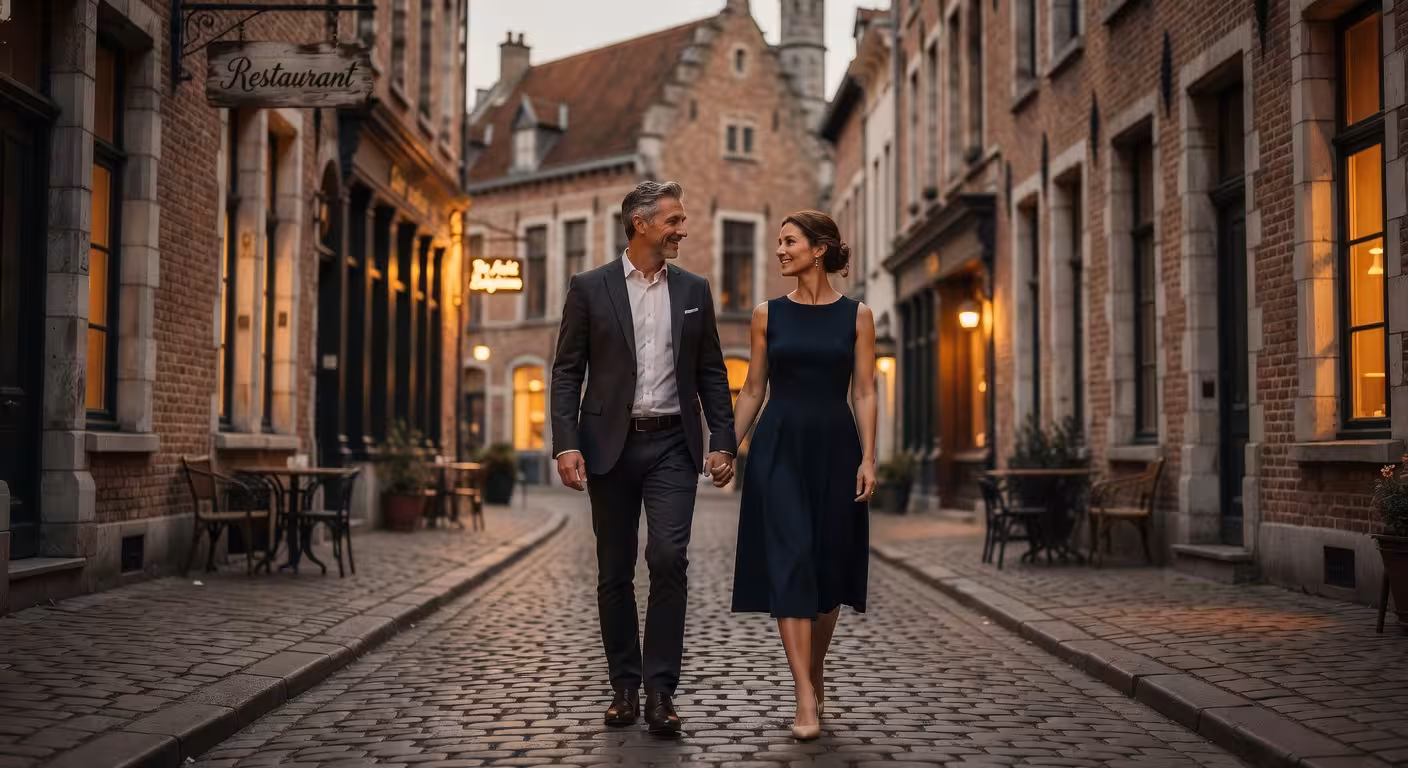 Sugar dating koppel wandelt door Patershol wijk in Gent
