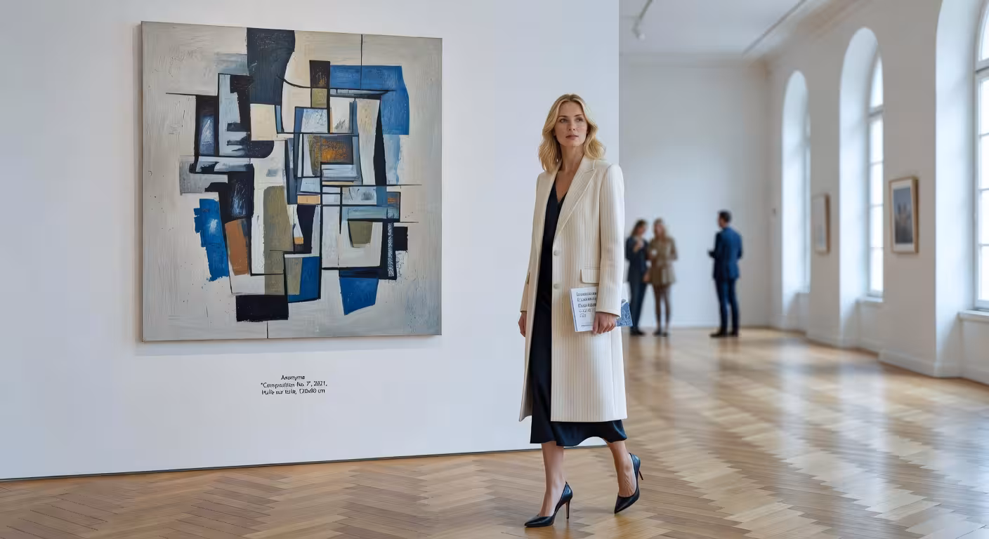 Belgische vrouw bezoekt kunstgalerij in de Zavel tijdens culturele sugar date