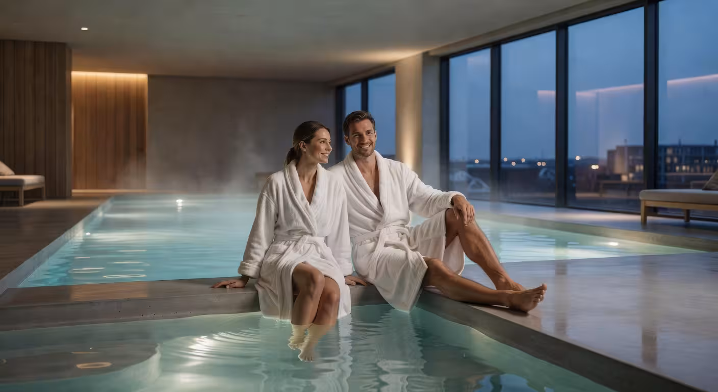 Koppel ontspant in wellness centrum in Genk