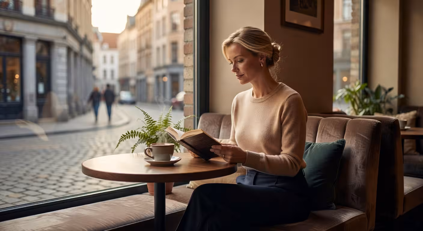 Succesvolle sugar baby investeert in persoonlijke ontwikkeling in Antwerps café